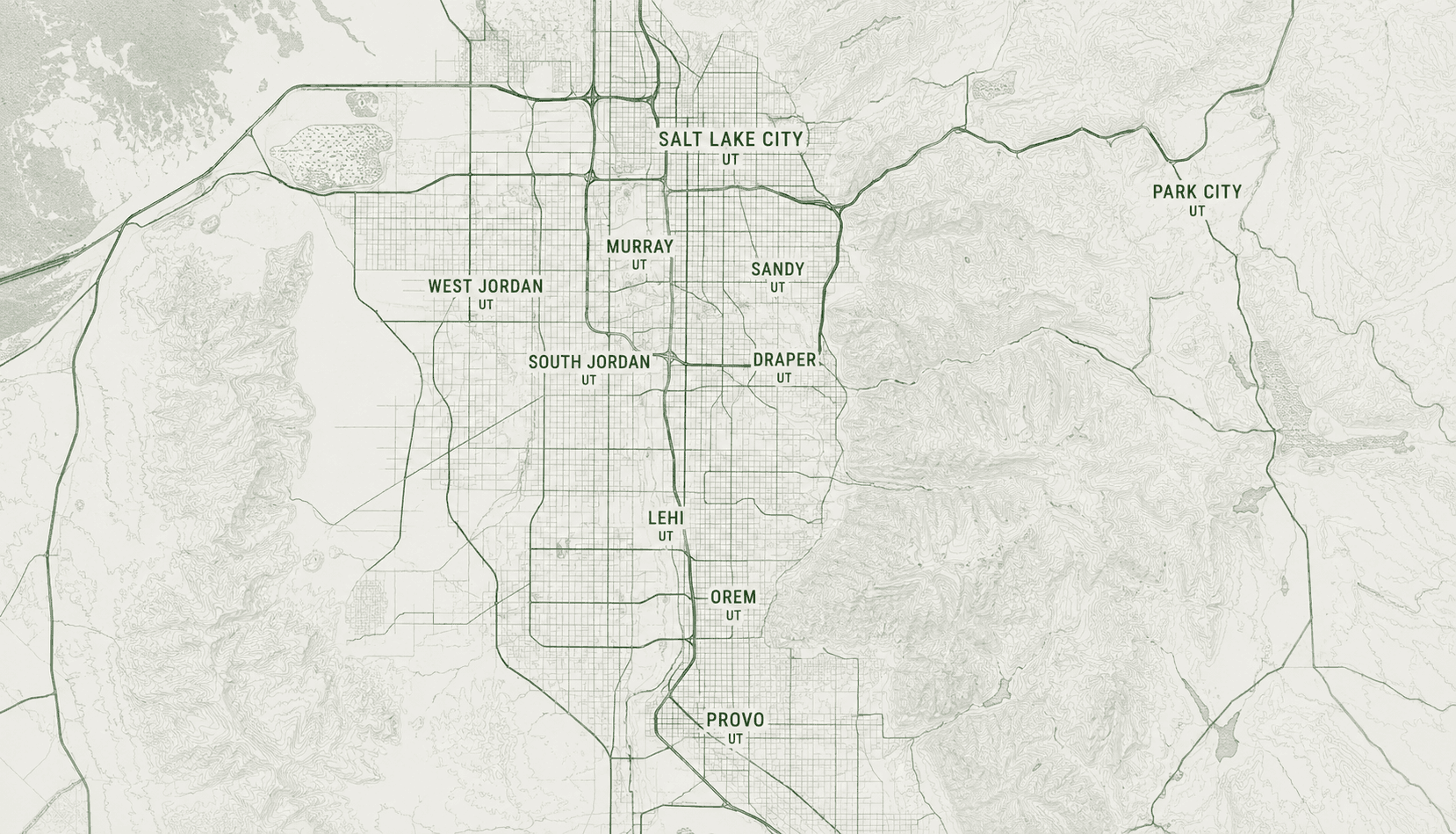Utah Service Area Background Map